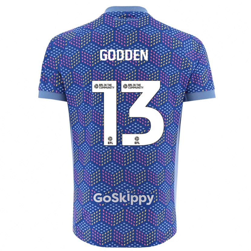 Danxen Niño Camiseta Freddie Godden #13 Azul Negro Portero Equipación 2025/26 La Camisa