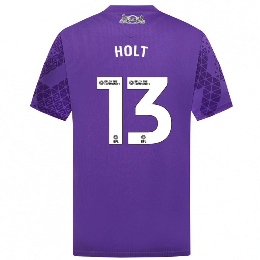 Danxen Niño Camiseta Harry Holt #13 Morado Blanco Portero Equipación 2025/26 La Camisa