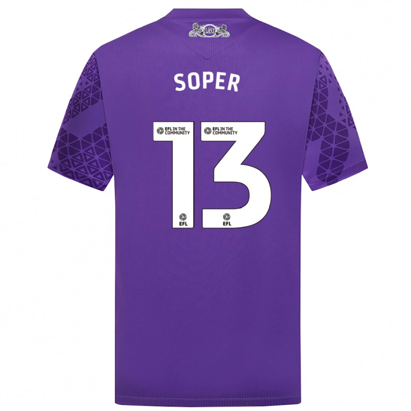 Danxen Niño Camiseta Poppy Soper #13 Morado Blanco Portero Equipación 2025/26 La Camisa