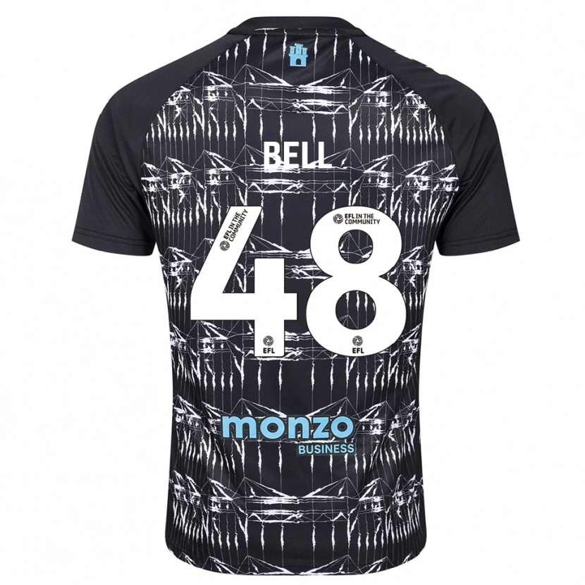Danxen Niño Camiseta Luke Bell #48 Azul Negro Portero Equipación 2025/26 La Camisa