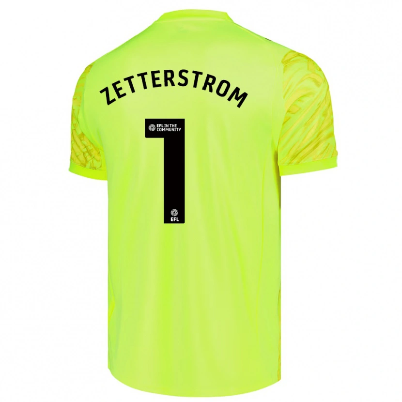 Danxen Niño Camiseta Jacob Widell Zetterström #1 Verde Fluorescente Portero Equipación 2025/26 La Camisa