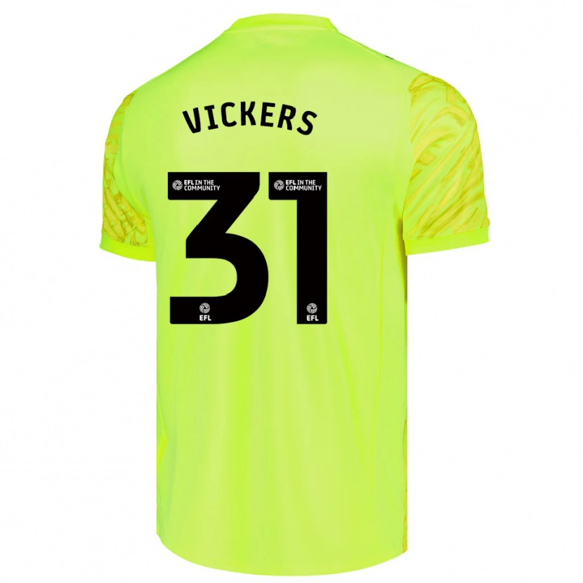 Danxen Niño Camiseta Josh Vickers #31 Verde Fluorescente Portero Equipación 2025/26 La Camisa