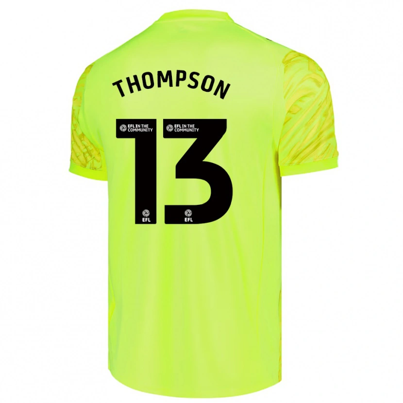 Danxen Niño Camiseta Jack Thompson #13 Verde Fluorescente Portero Equipación 2025/26 La Camisa