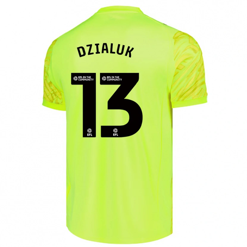 Danxen Niño Camiseta Cristiano Dzialuk #13 Verde Fluorescente Portero Equipación 2025/26 La Camisa