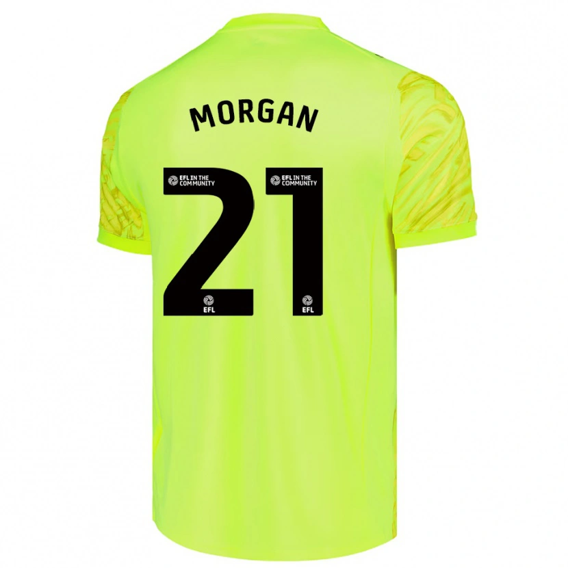 Danxen Niño Camiseta Sarah Morgan #21 Verde Fluorescente Portero Equipación 2025/26 La Camisa