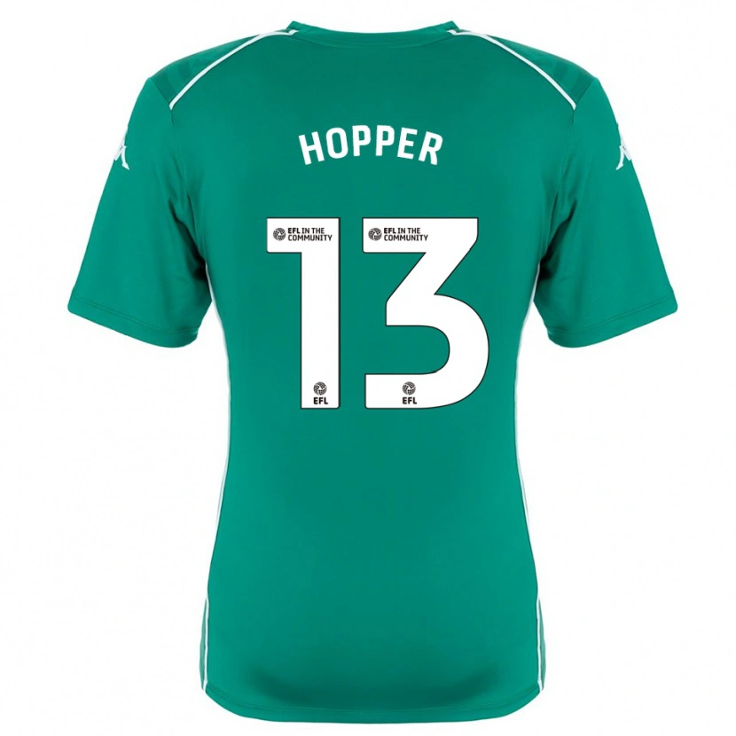 Danxen Niño Camiseta Jake Hopper #13 Verde Blanco Portero Equipación 2025/26 La Camisa