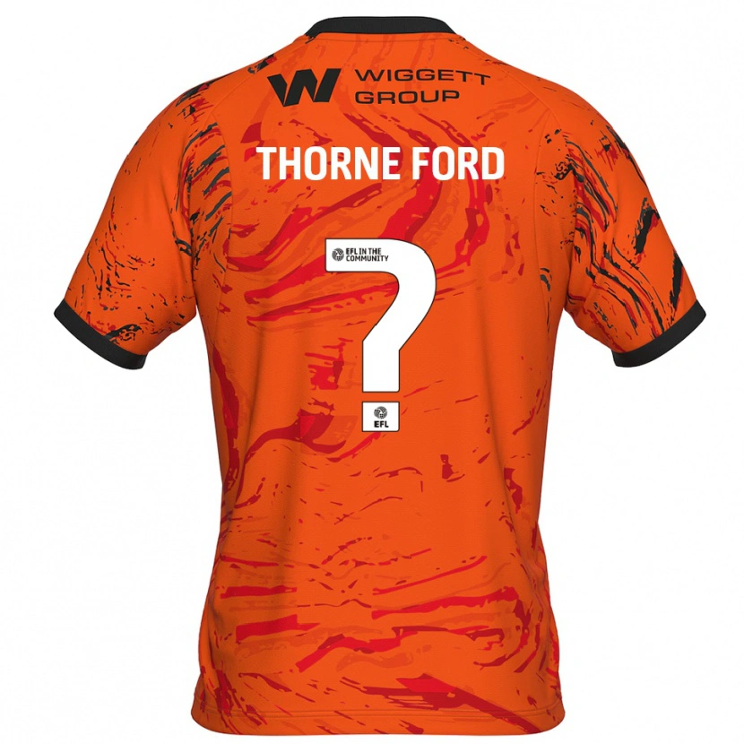 Danxen Niño Camiseta Evie Thorne Ford #0 Naranja Negro Portero Equipación 2025/26 La Camisa