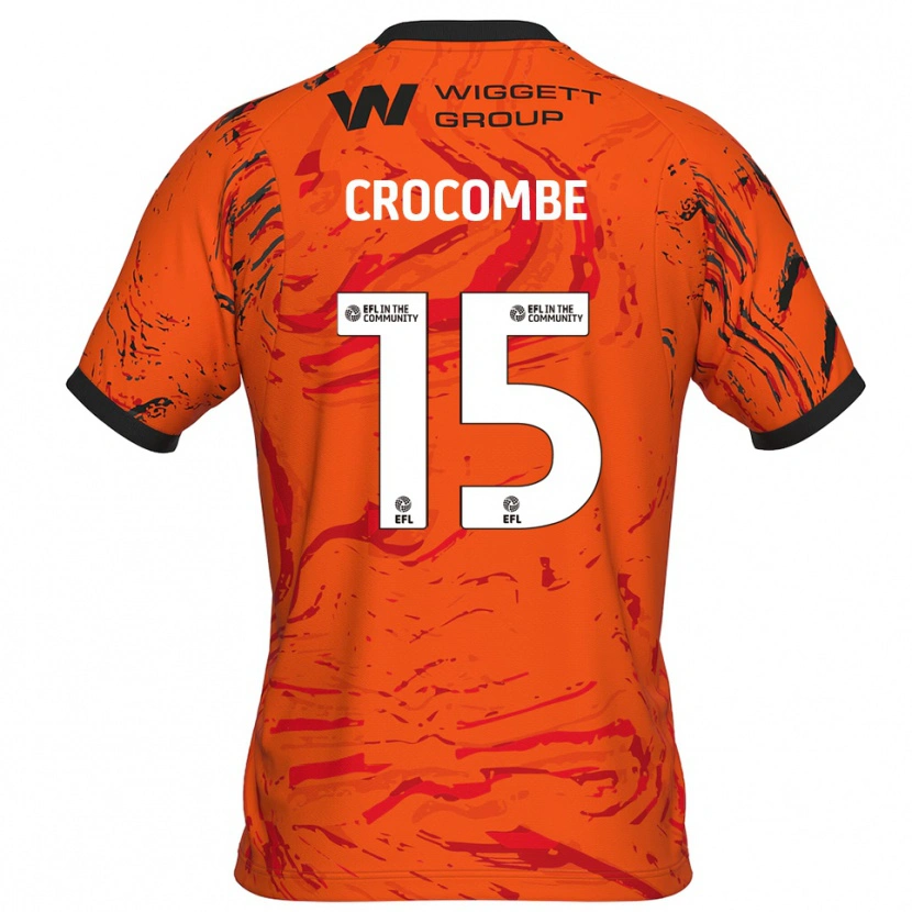 Danxen Niño Camiseta Max Crocombe #15 Naranja Negro Portero Equipación 2025/26 La Camisa