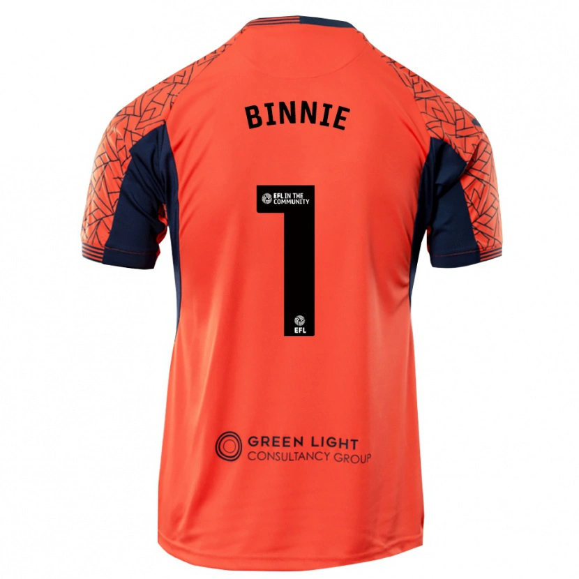 Danxen Niño Camiseta Ethan Binnie #1 Negro Naranja Portero Equipación 2025/26 La Camisa