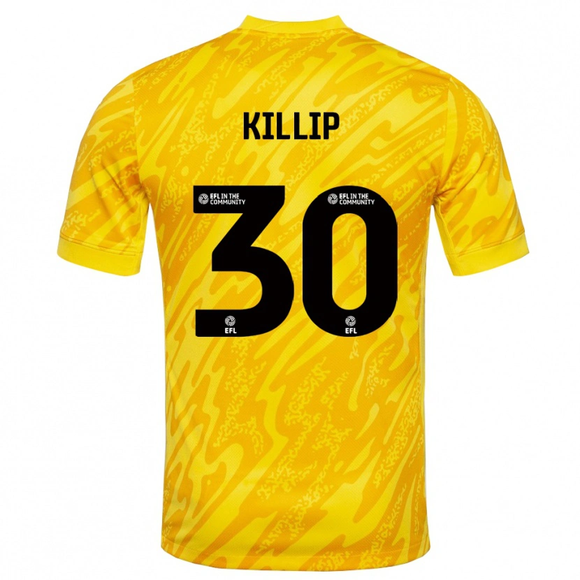 Danxen Niño Camiseta Ben Killip #30 Negro Amarillo Portero Equipación 2025/26 La Camisa