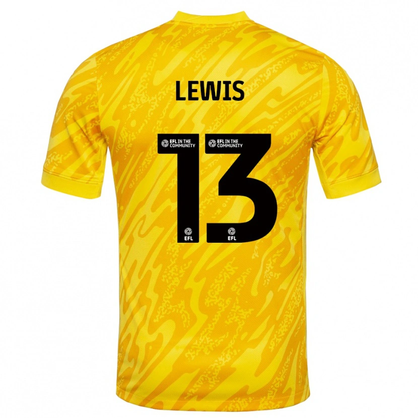 Danxen Niño Camiseta Karl Lewis #13 Negro Amarillo Portero Equipación 2025/26 La Camisa