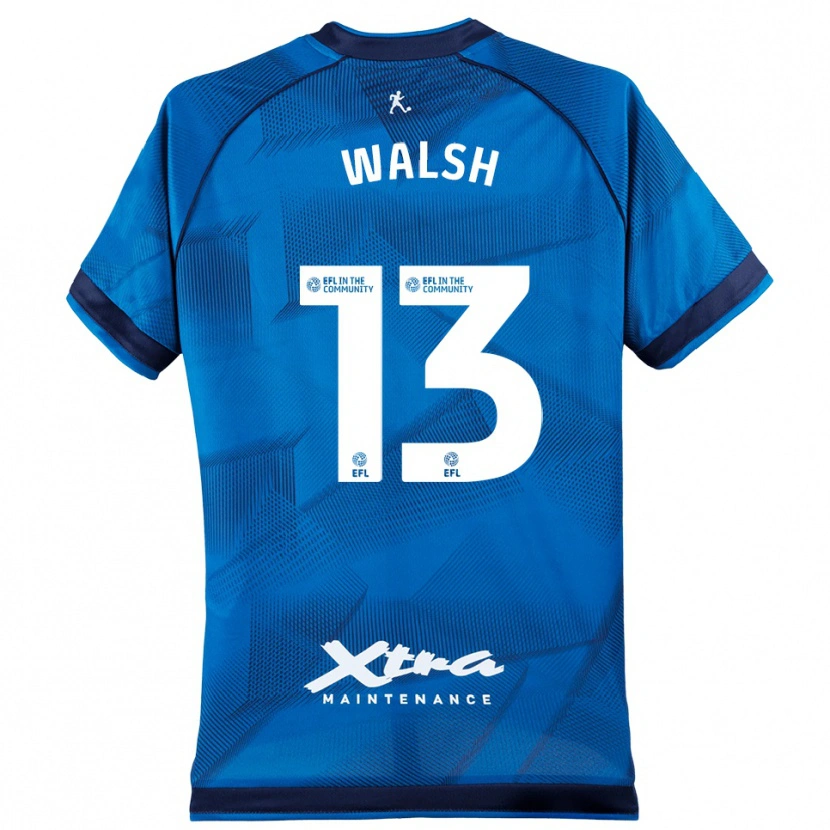 Danxen Niño Camiseta Joe Walsh #13 Azul Blanco Portero Equipación 2025/26 La Camisa