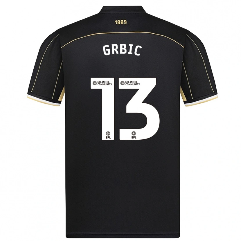 Danxen Niño Camiseta Ivo Grbic #13 Marrón Negro Portero Equipación 2025/26 La Camisa