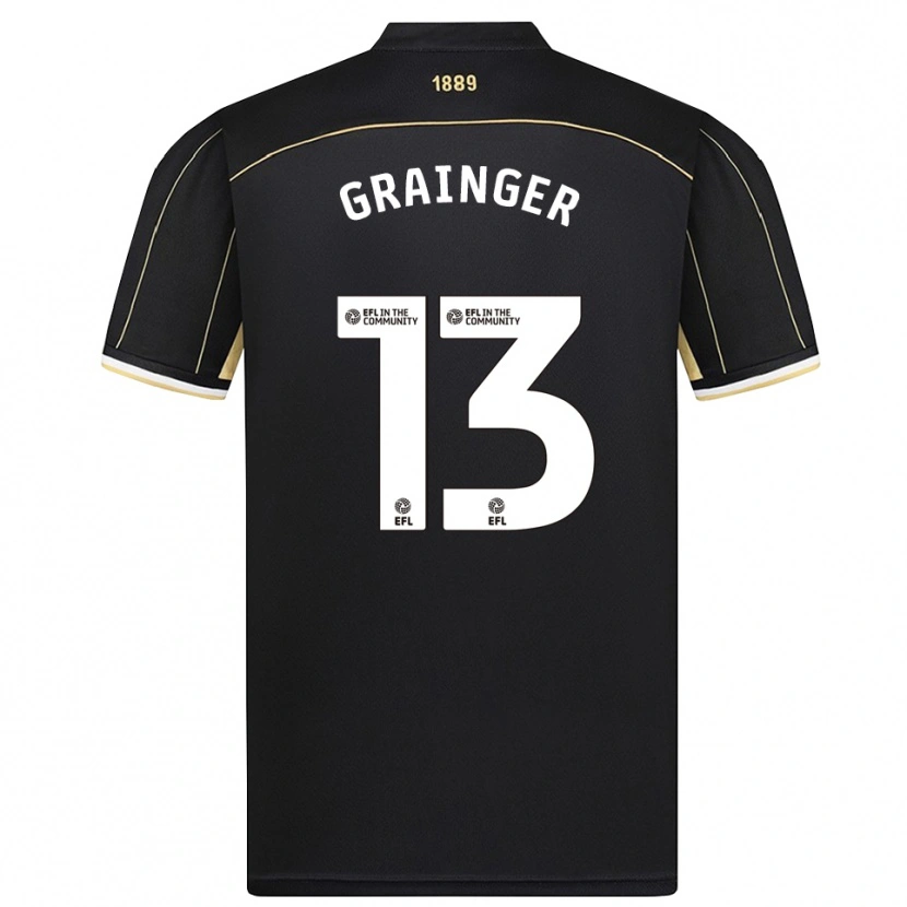 Danxen Niño Camiseta Benjamin Grainger #13 Marrón Negro Portero Equipación 2025/26 La Camisa