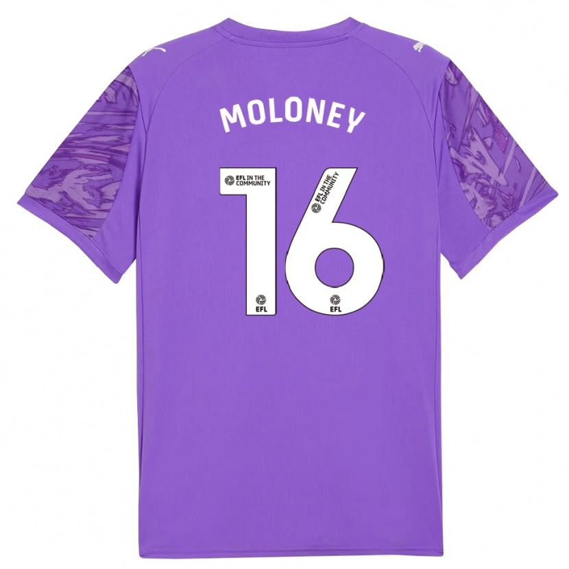 Danxen Niño Camiseta George Moloney #16 Morado Blanco Portero Equipación 2025/26 La Camisa
