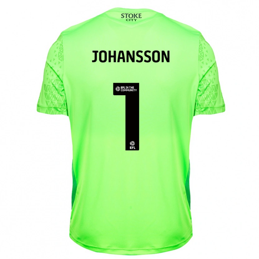 Danxen Niño Camiseta Viktor Johansson #1 Verde Negro Portero Equipación 2025/26 La Camisa