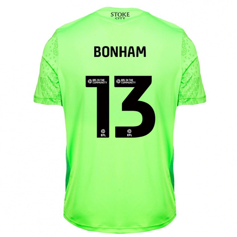 Danxen Niño Camiseta Jack Bonham #13 Verde Negro Portero Equipación 2025/26 La Camisa