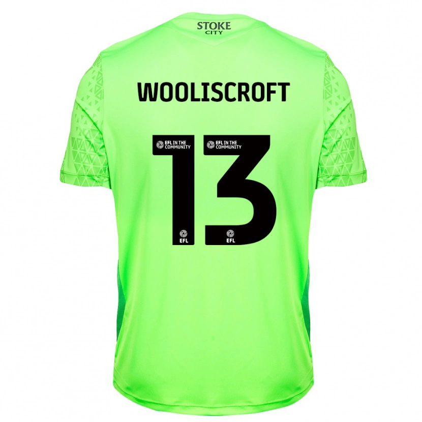 Danxen Niño Camiseta Morgan Wooliscroft #13 Verde Negro Portero Equipación 2025/26 La Camisa
