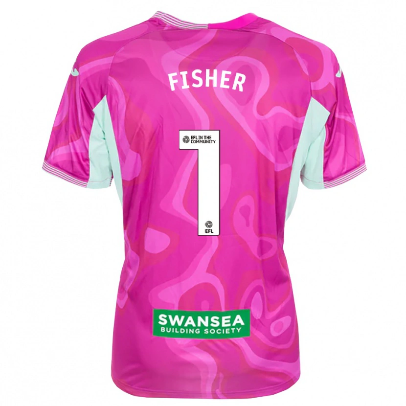 Danxen Niño Camiseta Andy Fisher #1 Blanco Magenta Portero Equipación 2025/26 La Camisa