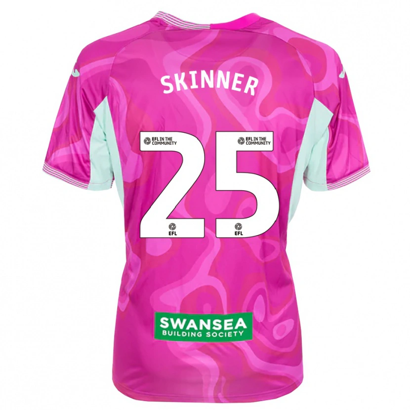 Danxen Niño Camiseta Claire Skinner #25 Blanco Magenta Portero Equipación 2025/26 La Camisa