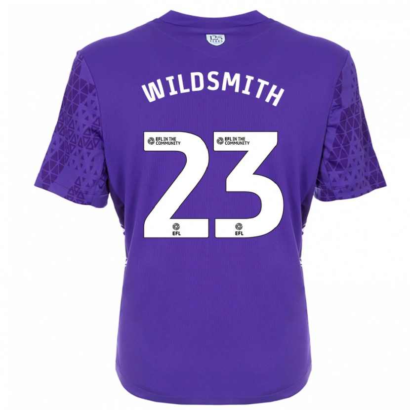 Danxen Niño Camiseta Joe Wildsmith #23 Morado Blanco Portero Equipación 2025/26 La Camisa