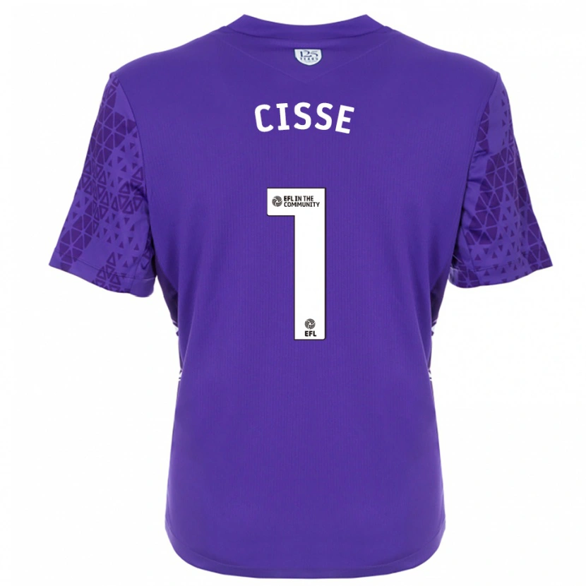 Danxen Niño Camiseta Ben Cisse #1 Morado Blanco Portero Equipación 2025/26 La Camisa