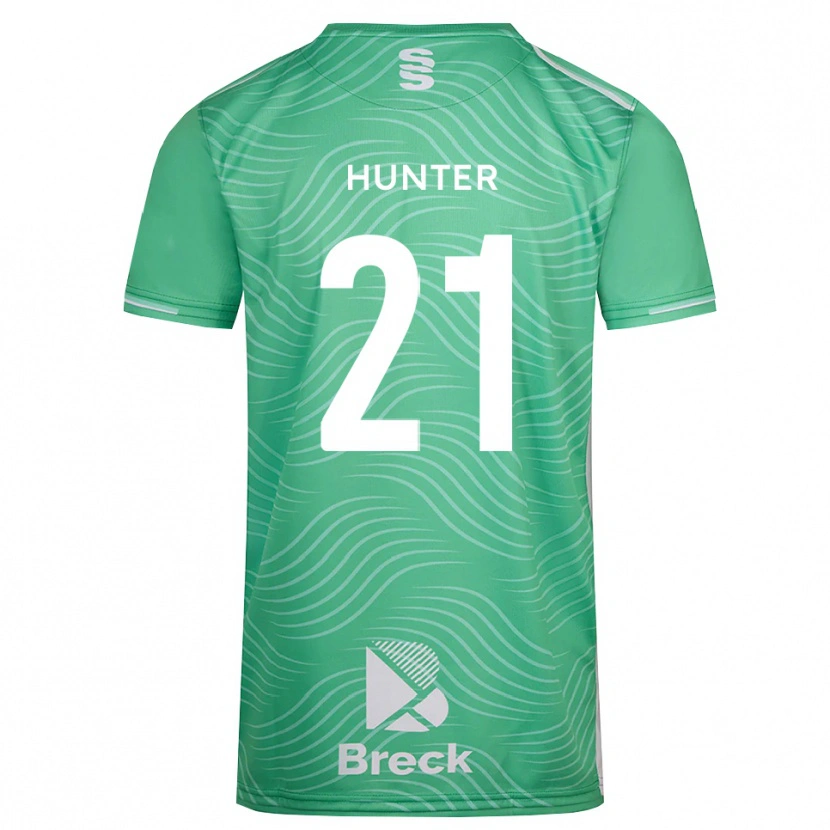 Danxen Niño Camiseta Megan Hunter #21 Turquesa Medio Portero Equipación 2025/26 La Camisa