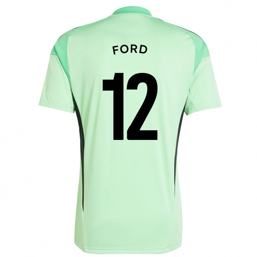 Danxen Niño Camiseta Nathaniel Ford #12 Negro Verde Hierba Portero Equipación 2025/26 La Camisa