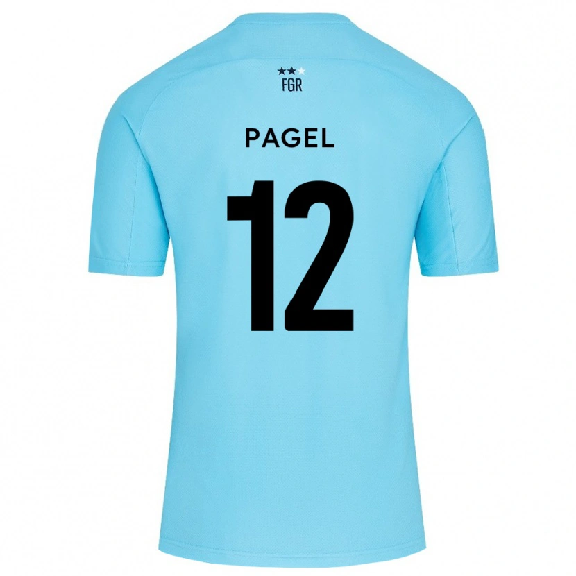 Danxen Niño Camiseta Fiachra Pagel #12 Blanco Azul Cielo Portero Equipación 2025/26 La Camisa