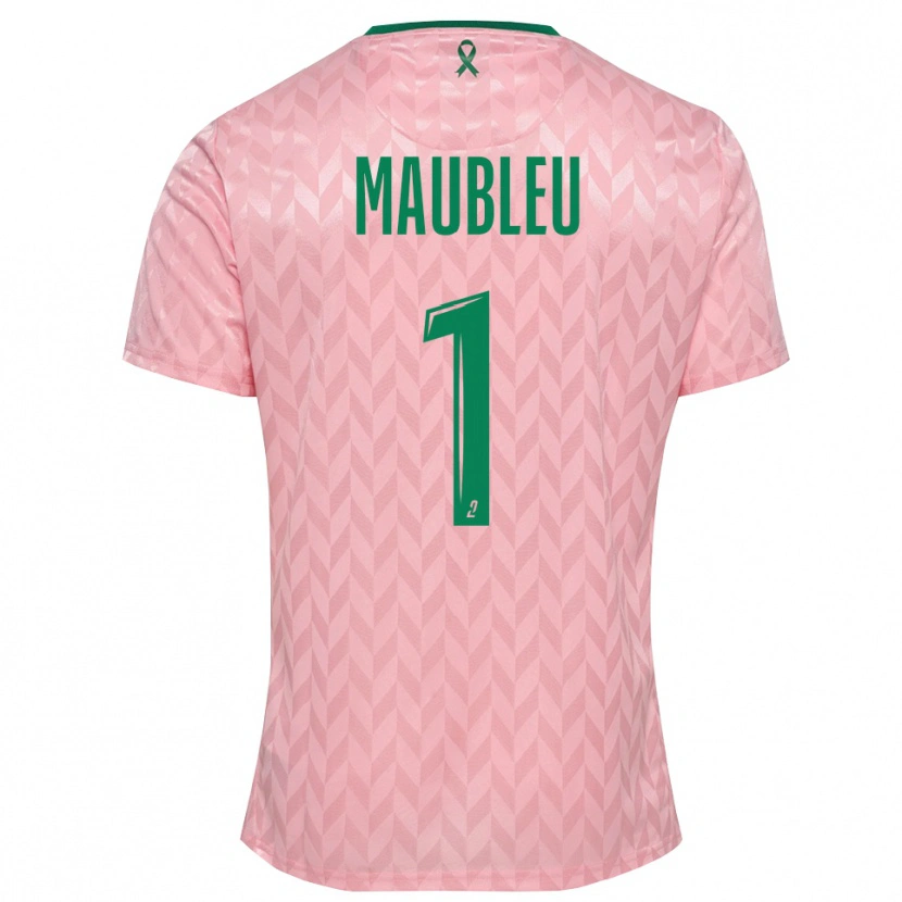 Danxen Niño Camiseta Brice Maubleu #1 Verde Rosa Portero Equipación 2025/26 La Camisa