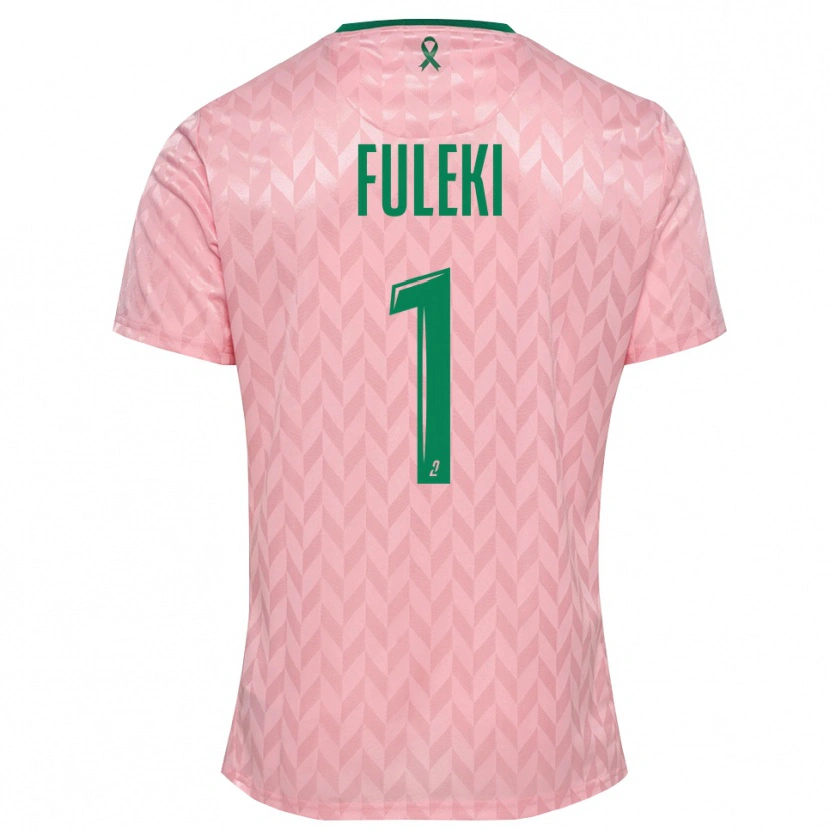 Danxen Niño Camiseta Rafael Fuleki #1 Verde Rosa Portero Equipación 2025/26 La Camisa