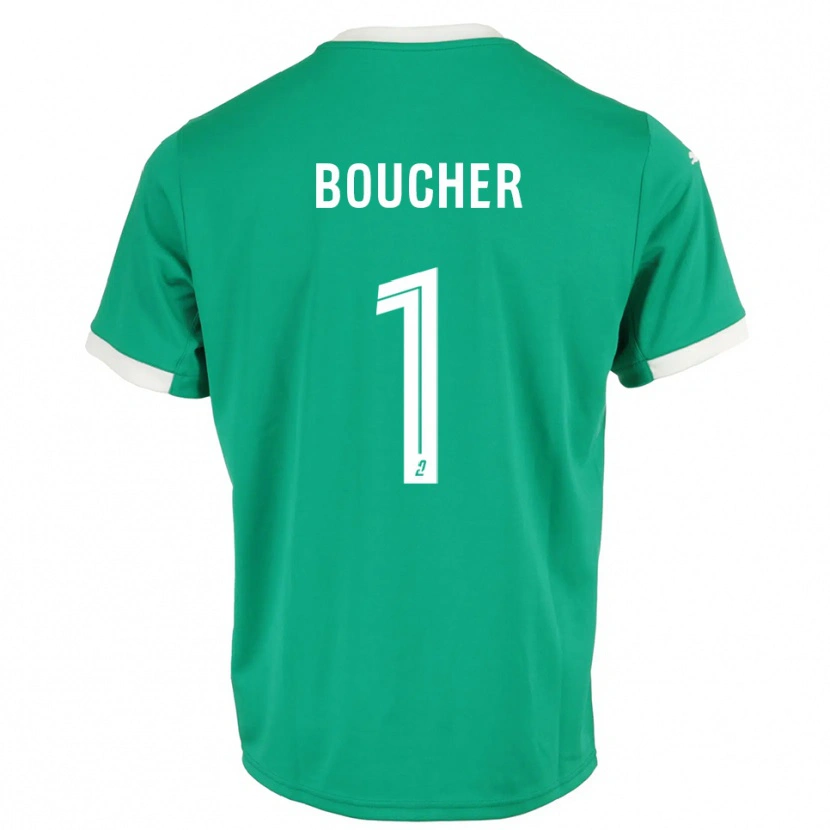 Danxen Niño Camiseta Zacharie Boucher #1 Blanco Verde Portero Equipación 2025/26 La Camisa