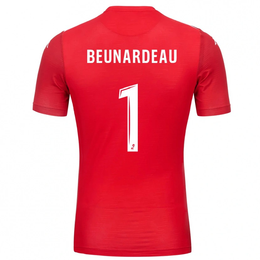 Danxen Niño Camiseta Quentin Beunardeau #1 Blanco Rojo Portero Equipación 2025/26 La Camisa
