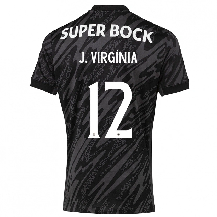 Danxen Niño Camiseta João Virgínia #12 Gris Negro Blanco Portero Equipación 2025/26 La Camisa