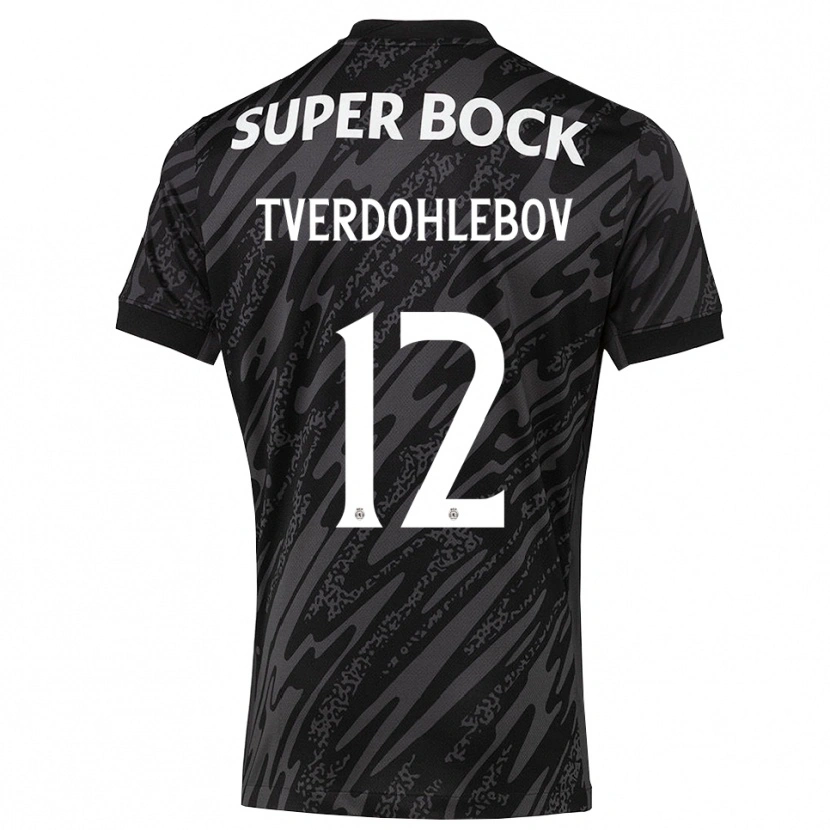 Danxen Niño Camiseta Alex Tverdohlebov #12 Gris Negro Blanco Portero Equipación 2025/26 La Camisa