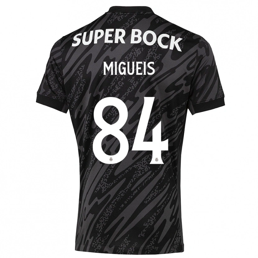 Danxen Niño Camiseta Pedro Miguéis #84 Gris Negro Blanco Portero Equipación 2025/26 La Camisa