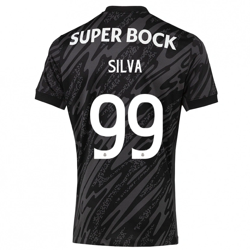 Danxen Niño Camiseta Francisco Silva #99 Gris Negro Blanco Portero Equipación 2025/26 La Camisa