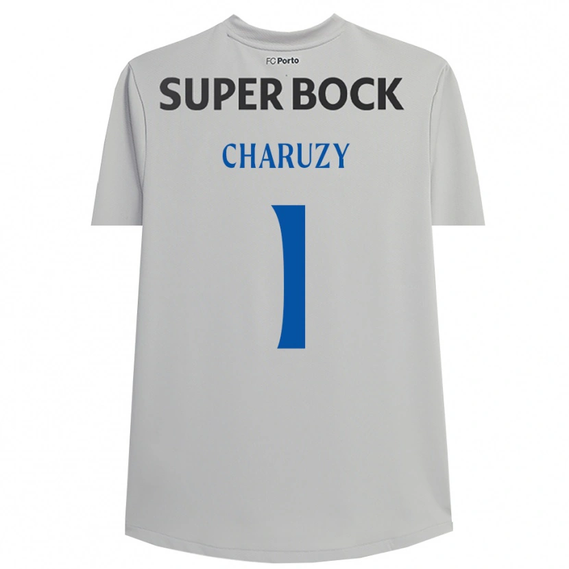 Danxen Niño Camiseta Hubert Charuzy #1 Gris Claro Negro Portero Equipación 2025/26 La Camisa