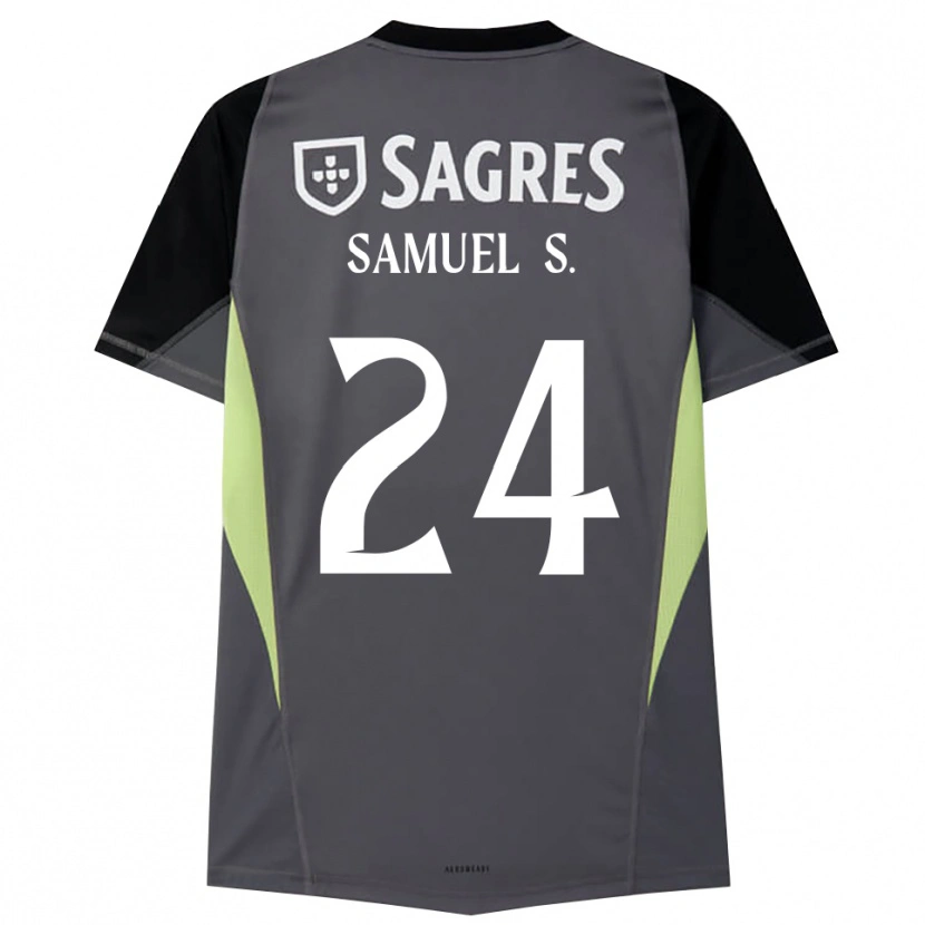 Danxen Niño Camiseta Samuel Soares #24 Gris Oscuro Negro Portero Equipación 2025/26 La Camisa