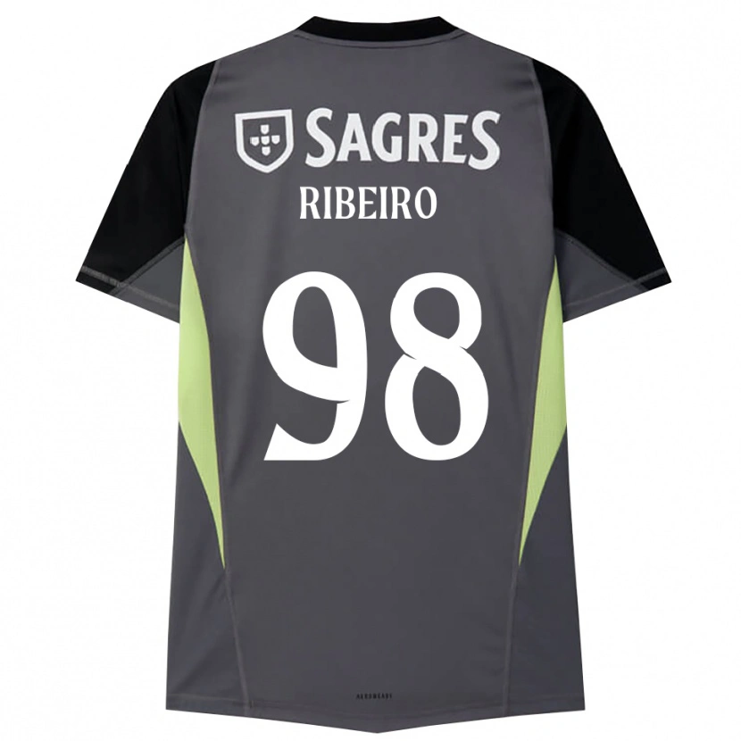 Danxen Niño Camiseta Ricardo Ribeiro #98 Gris Oscuro Negro Portero Equipación 2025/26 La Camisa