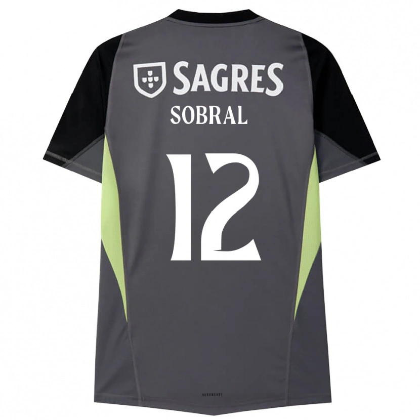 Danxen Niño Camiseta Gonçalo Sobral #12 Gris Oscuro Negro Portero Equipación 2025/26 La Camisa