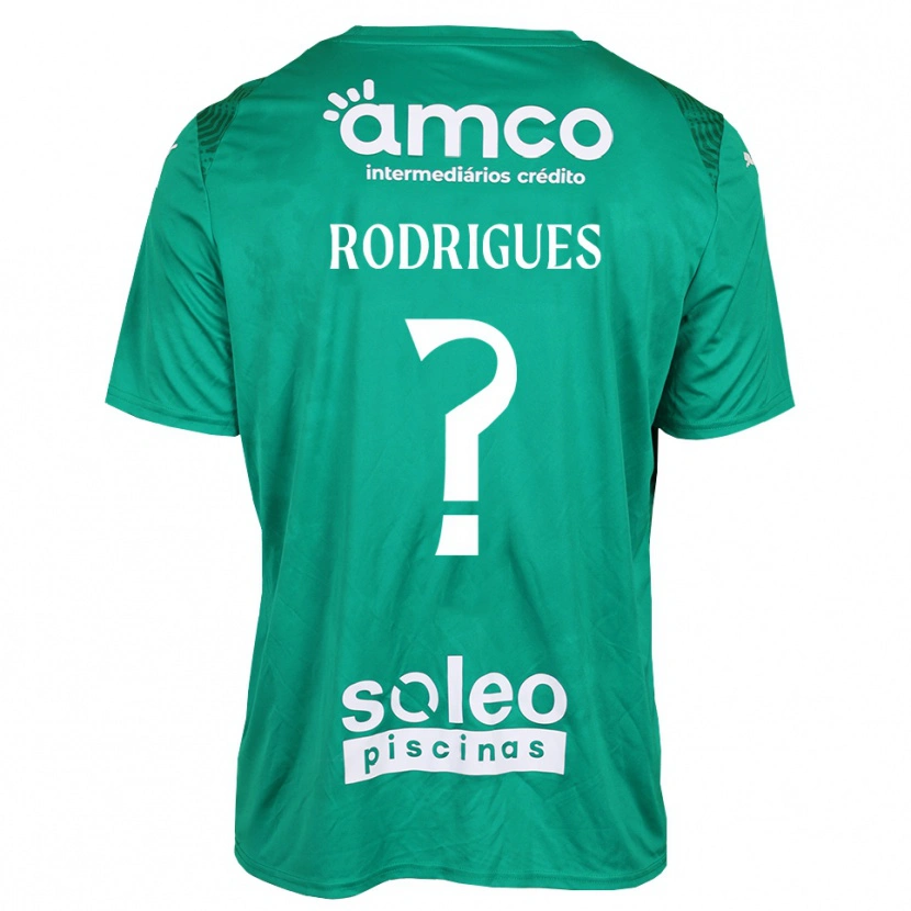 Danxen Niño Camiseta David Rodrigues #0 Verde Blanco Portero Equipación 2025/26 La Camisa