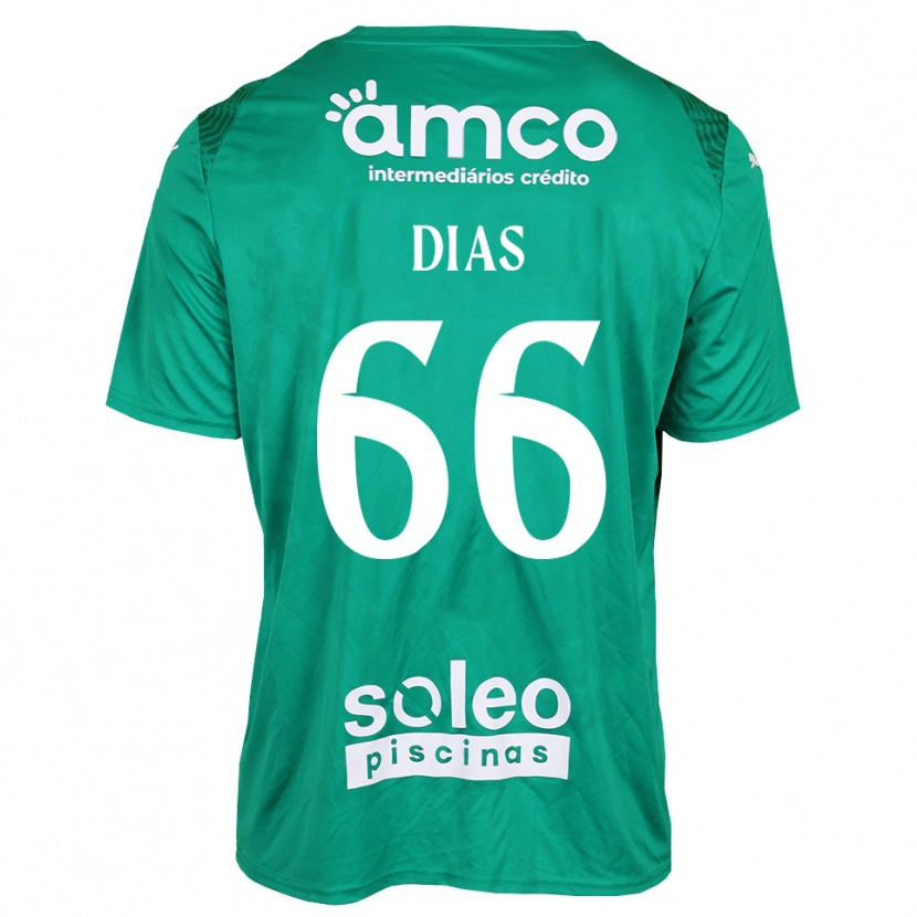 Danxen Niño Camiseta Gonçalo Dias #66 Verde Blanco Portero Equipación 2025/26 La Camisa