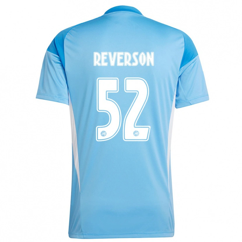 Danxen Niño Camiseta Paul Reverson #52 Azul Claro Blanco Portero Equipación 2025/26 La Camisa