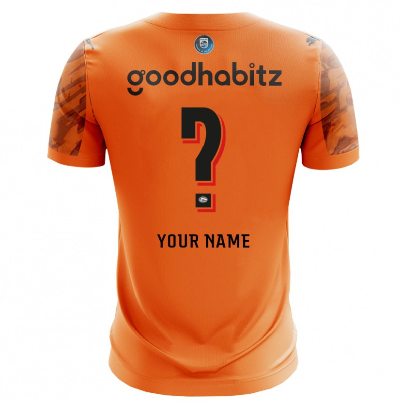 Danxen Niño Camiseta PSV Eindhoven Naranja Negro Portero Equipación 2025/26 La Camisa