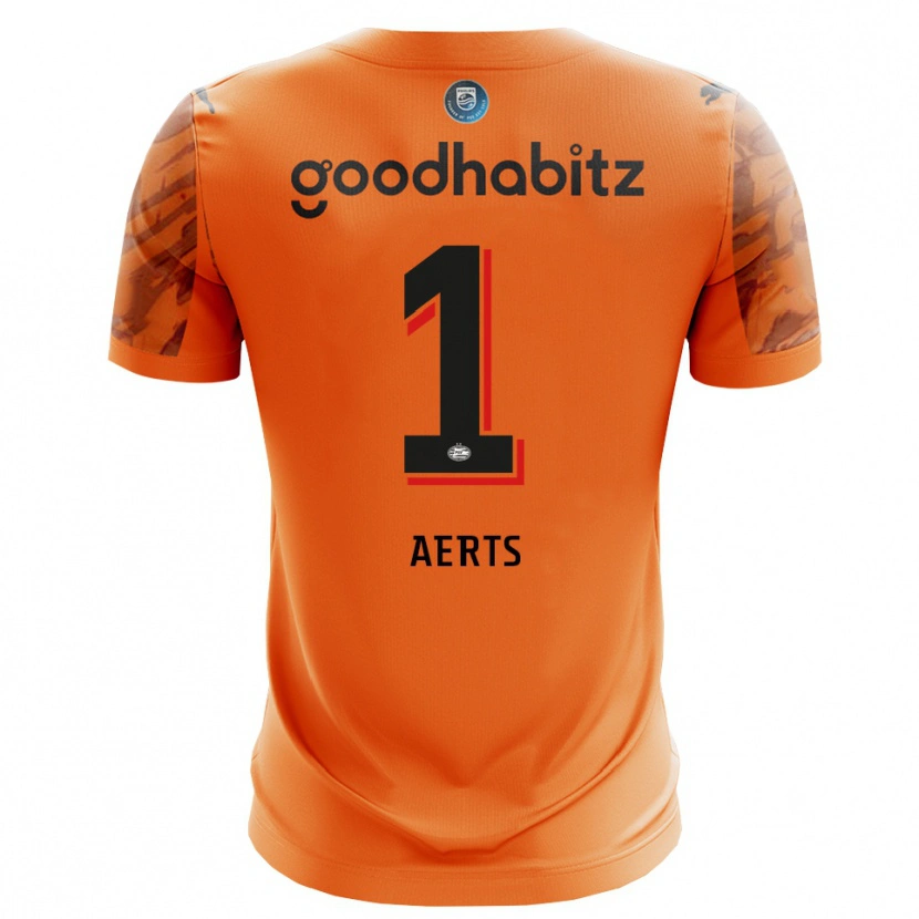 Danxen Niño Camiseta Kane Aerts #1 Naranja Negro Portero Equipación 2025/26 La Camisa