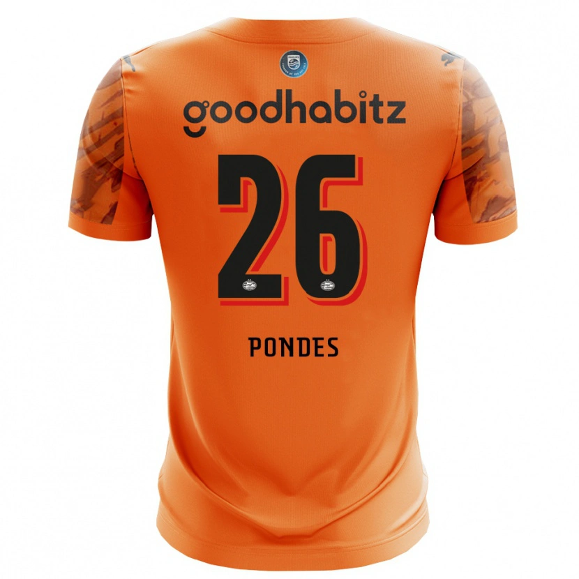 Danxen Niño Camiseta Moon Pondes #26 Naranja Negro Portero Equipación 2025/26 La Camisa