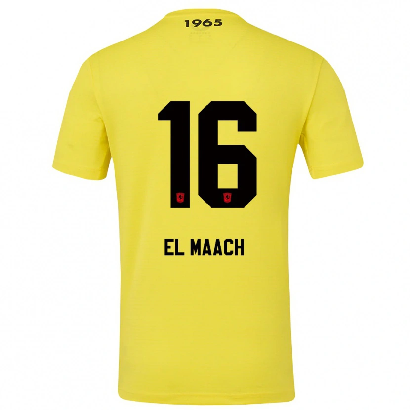 Danxen Niño Camiseta Issam El Maach #16 Amarillo Negro Portero Equipación 2025/26 La Camisa