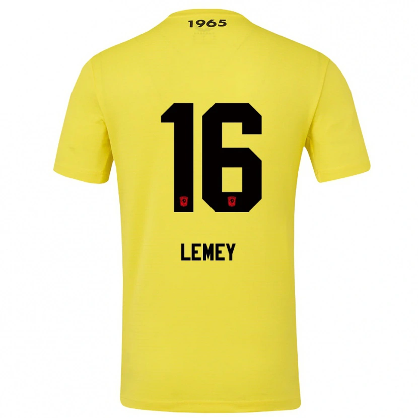 Danxen Niño Camiseta Diede Lemey #16 Amarillo Negro Portero Equipación 2025/26 La Camisa