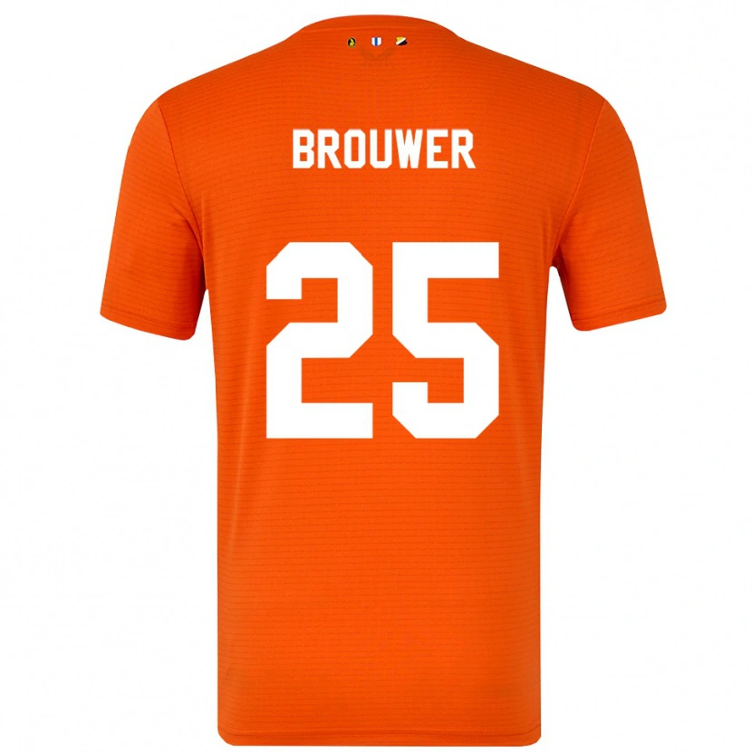 Danxen Niño Camiseta Michael Brouwer #25 Naranja Negro Portero Equipación 2025/26 La Camisa